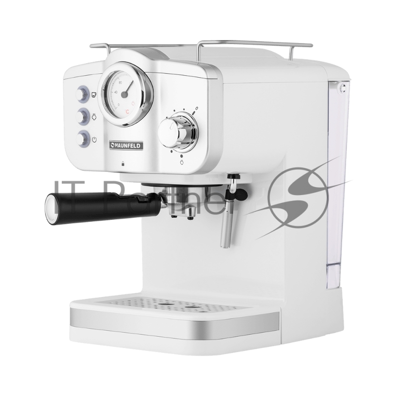 Кофеварка рожковая Maunfeld MF-735WH PRO белый, исп. кофе - молотый, 1.25 л, 1100 Вт, 15 бар