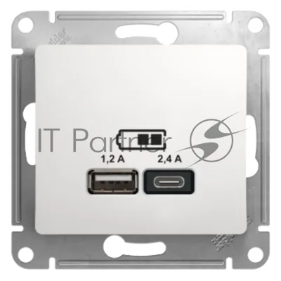 Розетка USB Schneider Electric Glossa GSL000139 скрыт. IP20 белый (упак.:1шт)