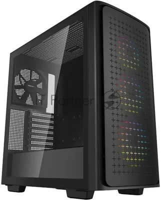 Компьютерный корпус Deepcool CK560 без БП, боковое окно (закаленное стекло), 3xARGB LED 120мм вентилятора спереди и 1x140мм вентилятор сзади, черный, ATX