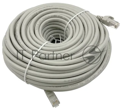 Патч-корд Buro Basic UTP 4 пары cat6 CCA molded 30м серый RJ-45 (m)-RJ-45 (m)