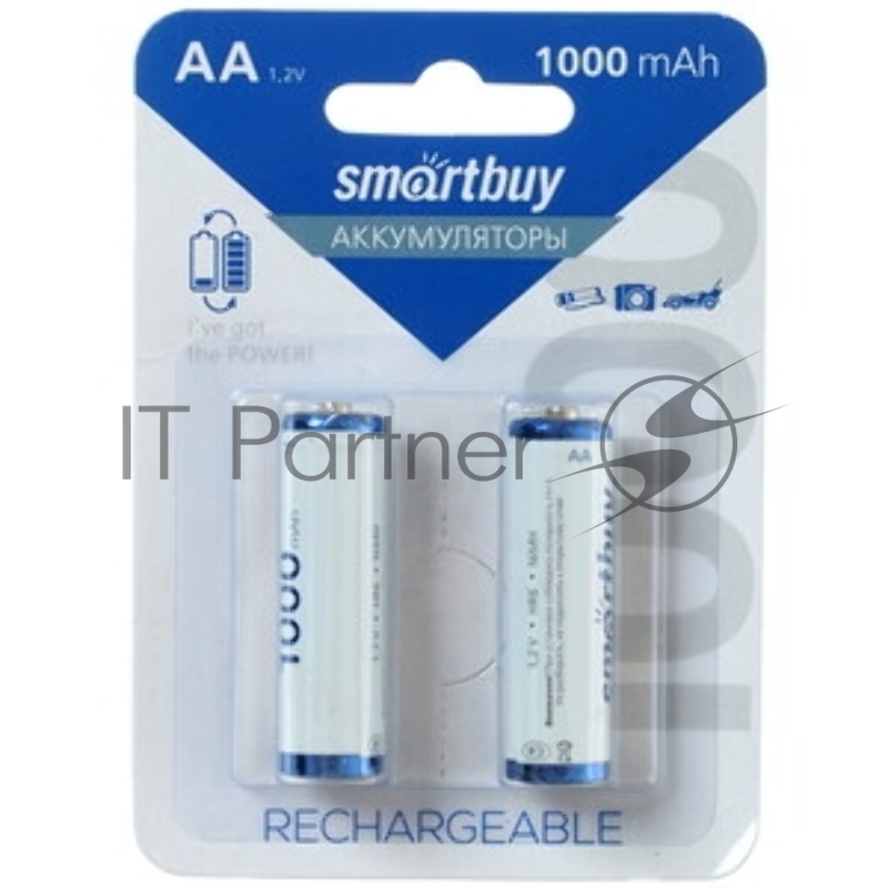 Аккумулятор Smartbuy AA/2BL 1000 mAh (24/240) (SBBR-2A02BL1000) (2шт. в уп-ке)