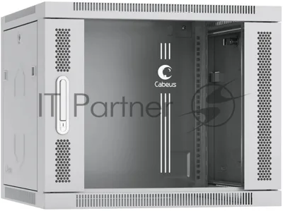 Шкаф телекоммуникационный настенный Cabeus SH-05F-9U60/45 19" 9U 600x450x501 мм (ШхГхВ) дверь стекло, серый (RAL 7035)