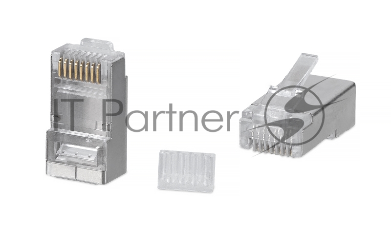 Коннектор Cabeus 8P8C-SH-C6-TWP RJ-45 под витую пару, категория 6, экранированный, универсальный, со вставкой