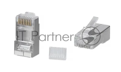 Коннектор Cabeus 8P8C-SH-C6-TWP RJ-45 под витую пару, категория 6, экранированный, универсальный, со вставкой