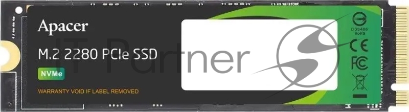 Накопитель SSD Apacer AS2280P4U, 512Gb, PCIe 3.0 x4, M.2 2280, NVMe, R/W 3500/2300