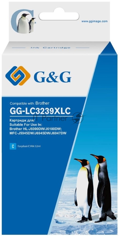 Картридж струйный G&G GG-LC3239XLC голубой (52мл) для Brother HL-J6000DW/J6100DW