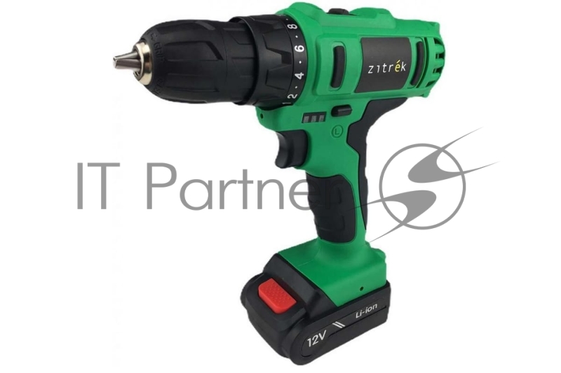 Дрель-шуруповерт Zitrek Greenpower 12-Li, 12 В, 1,5 Ач, 32 Нм, щеточный
