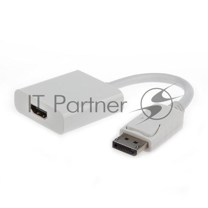 Переходник DisplayPort ->; HDMI Cablexpert A-DPM-HDMIF-002-W 20M/19F, белый, пакет (078733)