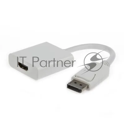 Переходник DisplayPort ->; HDMI Cablexpert A-DPM-HDMIF-002-W 20M/19F, белый, пакет (078733)