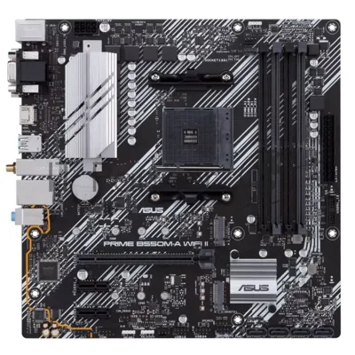 Материнская плата ASUS PRIME B550M-A (WI-FI), AM4, AMD B550, 4xDDR4, 4xSATA, 2xM.2, 1xPCIe 4.0 x16, DVI-D, HDMI, D-Sub, 1x1Gb LAN, Wi-Fi 6, Bluetooth, 3x3.5 мм, 7.1, microATX