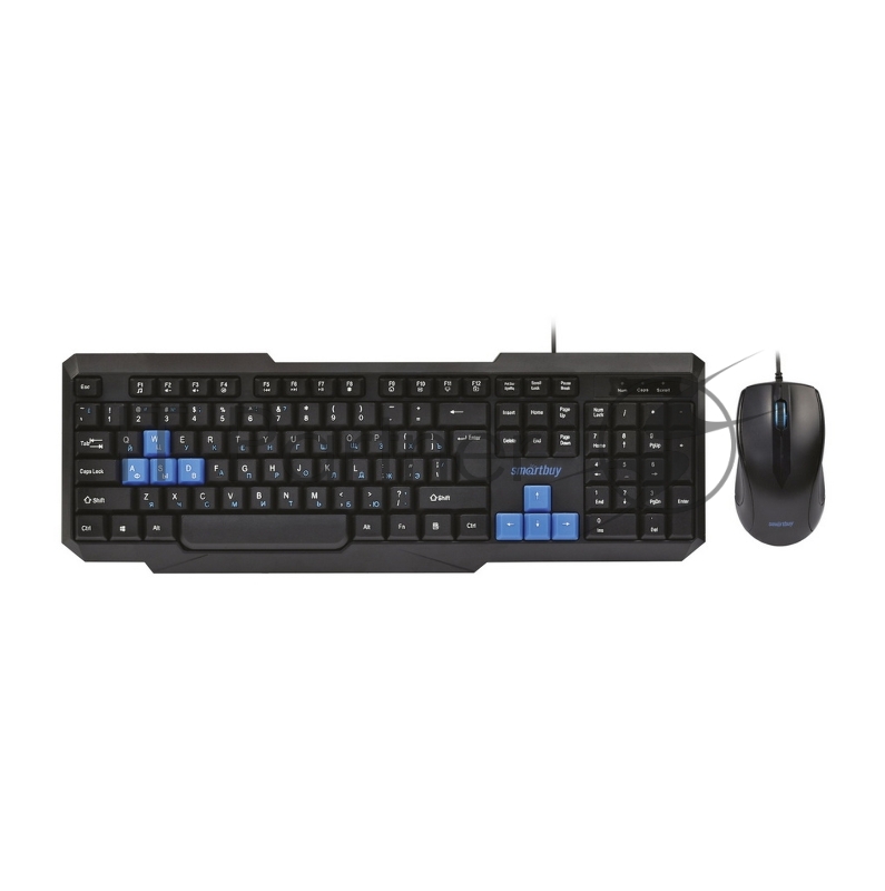 Проводной мультимедийный комплект клавиатура+мышь Smartbuy ONE черно-синий (SBC-230346-KB)