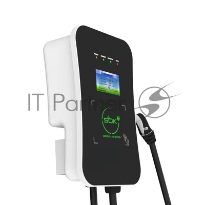 Зарядная станция S'OK Green Energy M3W Series Wallbox EV Charger SM3W10732542-5wf, 1-phase, 7kw (32a/220v), ocpp 1.6j, rfid, wifi, lan, ip54, кабель 5м