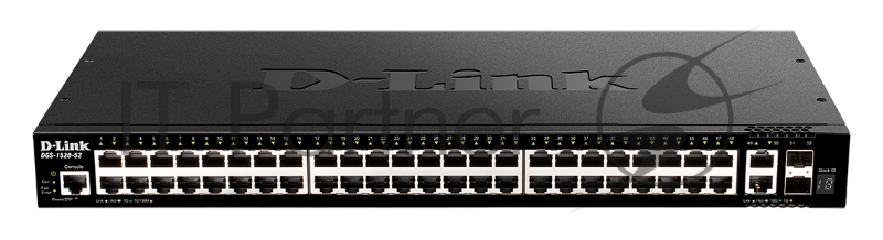 Коммутатор D-Link DGS-1520-52/A1A, 48×1 Гбит/с + 2×10 Гбит/с Base-T + 2×10 Гбит/с SFP+, управляемый