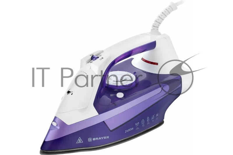 Утюг BRAYER BR4004 фиолетовый/белый, 2400 Вт, 25 г/мин, 140 г/мин, 280 мл