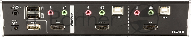 Переключатель, электрон., KVM+Audio+USB 2.0, 1 user USB+HDMI => 2 cpu USB+HDMI, соШнур. USB 2х1.8м., настол., исп.стандарт, без OSD, некаскад.. CUBIQ 2 PORT HDMI KVMP SWITCH W/1.8M