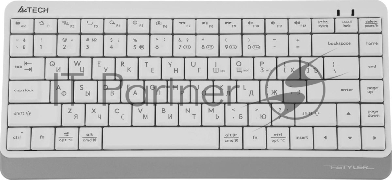 Клавиатура беспроводная A4Tech Fstyler FBK11 USB, Bluetooth/Радиоканал, белый/серый