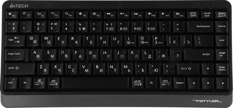 Клавиатура беспроводная A4Tech Fstyler FBK11, USB, Bluetooth/Радиоканал, черный/серый