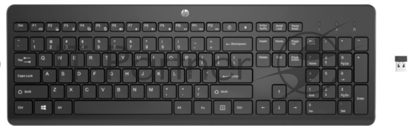 Клавиатура HP 230 беспроводная, радиоканал, чёрный
