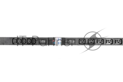 Блок силовых розеток Rem Rem-32, IEC 60320 С13 х 10, IEC 60320 С19 х 5, вход колодка, 19", 1436х45х45 мм (ВхШхГ), 32А, автомат + амперметр, чёрный, 2 