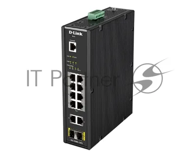 Коммутатор D-Link DIS-200G-12PS/A2A, 10×1 Гбит/с (8 PoE+) + 2×1 Гбит/с SFP, управляемый