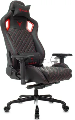 Кресло игровое Knight TITAN черный/красный ромбик эко.кожа с подголов. крестовина металл