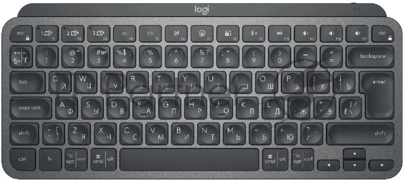Клавиатура беспроводная Logitech MX Keys Mini (920-010501), USB, Bluetooth/Радиоканал, темно-серый/черный