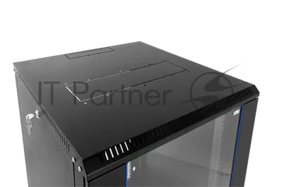 Шкаф телекоммуникационный настенный разборный ЦМО 18U (600 х 350) дверь стекло, черный (ШРН-Э-18.350-9005)