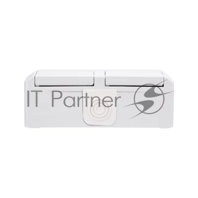 Блок горизонтальный 2 розетки Kranz INDUSTRIAL IP54 с заземлением, о/у, белый