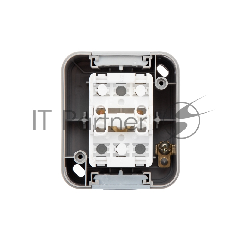 Выключатель двухклавишный Kranz Mini OG OG IP54, о/у, серый