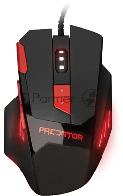Мышь проводная Qumo Predator M80 черный, 3200 dpi, USB, кнопки - 8