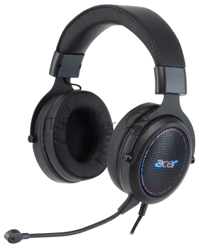 Гарнитура Acer AHW120 чёрный, проводная, USB, подсветка