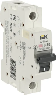 Выключатель автоматический 1п C 20А M06N ARMAT IEK AR-M06N-1-C020