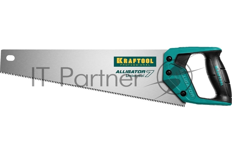 Ножовка универсальная KRAFTOOL "Alligator Universal 7", 400 мм, 7 TPI 3D зуб
