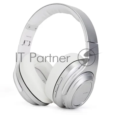 Беспроводные/проводные наушники Crown CMBH-5050 серебристый, накладные, Bluetooth + проводной, складная конструкция, до 10 ч