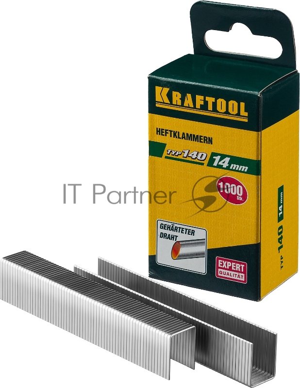 Скобы для степлера KRAFTOOL 14 мм широкие тип 140, 1000 шт