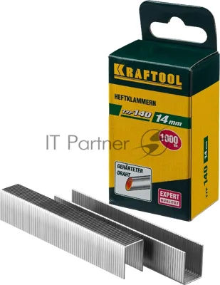 Скобы для степлера KRAFTOOL 14 мм широкие тип 140, 1000 шт