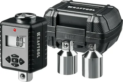 Электронный динамометрический адаптер KRAFTOOL "DIGITAL-A" с переходниками, 1/2", 40-200 Нм