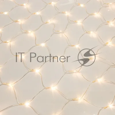 Гирлянда "Сеть" 1,5х1,5 м, прозрачный ПВХ, 96 LED теплый белый