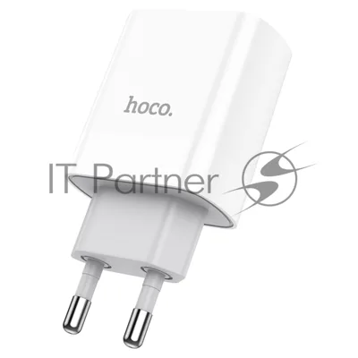 Сетевое зарядное устройство HOCO C80A Rapido 1xUSB + 1xUSB-C, 3.1A, 20W, белый