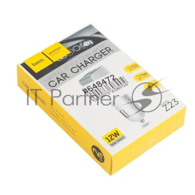 Авто ЗУ/HOCO HC-78005 Z23/2 USB/Выход: 12W/белый