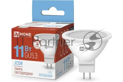 Лампа светодиодная IN HOME LED-JCDR-VC (4690612024745) 11 Вт 230В GU5.3 6500К 990лм