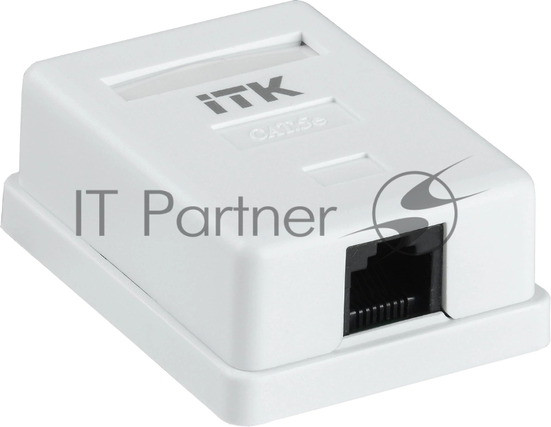 Розетка компьютерная ITK (CS2-1C5EF-12-G) настенная 49.2x62.5x25.2мм крышка RJ45 пластик белый