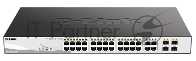 Коммутатор D-Link DGS-1210-28MP/F3A, 24×1 Гбит/с + 4×1 Гбит/с Combo, настраиваемый