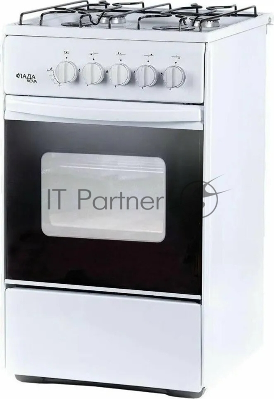 Плита газовая Лада Nova RG 24042 W белый, конфорок 4 газовых, духовка 50 л, 50 см x 85 см x 60 см
