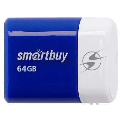 Флешка USB SmartBuy LARA Blue (SB64 GbLARA-B), 64Gb, USB 2.0, R/W 15/5, синий/белый