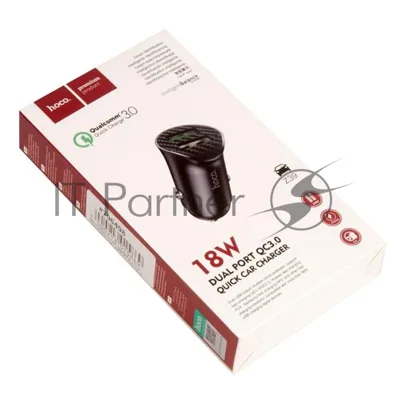 Авто ЗУ/QC 3.0/2 USB/HOCO HC-35027 Z39/Выход: 5V_9V_12V, 18W/черный