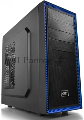 Компьютерный корпус Deepcool TESSERACT BF (DP-CCATX-TSRBFBK), без БП, черно-синий, ATX, видеокарта до 310мм, высота кулера для процессора до 165мм, 7 слотов расширения, 2 отсека 5.25", 4 отсека 3.5", 3 отсека 2.5", охлаждение 1x120мм DC fan сзади, (1x120мм спереди, 2x120мм сверху, 2x80/90/120мм сбоку опционально). Передние порты Микрx1, Audiox1, USB 2.0x1, USB 3.0x1. Размеры 210(Ш) x 454(В) x 472(Д)мм, Вес 5.20кг