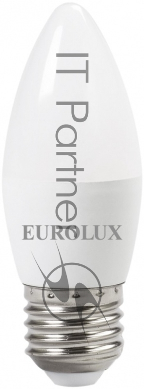 Лампа светодиодная EUROLUX LL-E-C37-6W-230-4K-E27 свеча