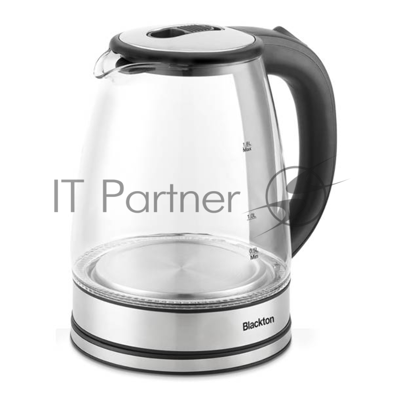 Чайник электрический Blackton Bt KT1729G черный/серебристый, 1.8 л, 1500 Вт, скрытый нагревательный элемент