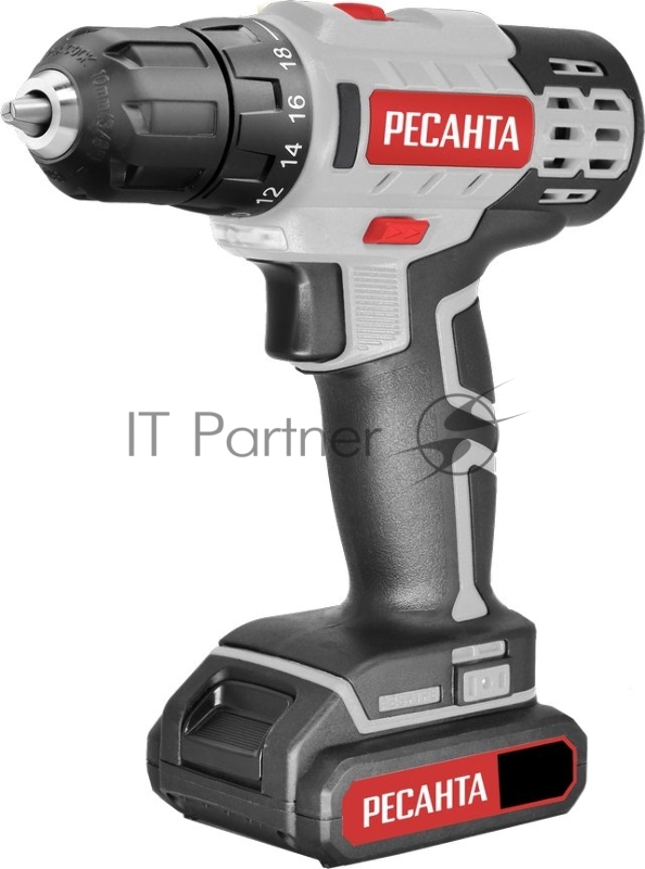 Дрель-шуруповерт Ресанта ДА-50Л2-18А, 18 В, 2 Ач, 50 Нм, щеточный